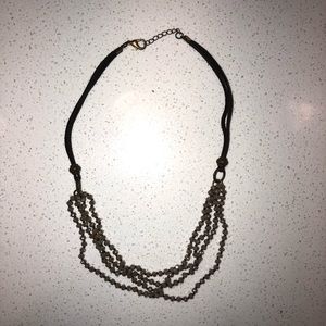 Leather and beaded necklace